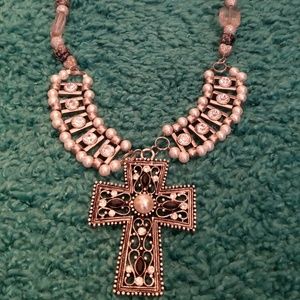 Cross beaded necklace